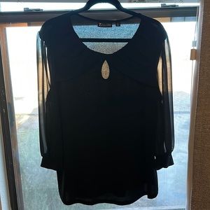 New York & Company Black shirt with 3/4 sheer sleeves